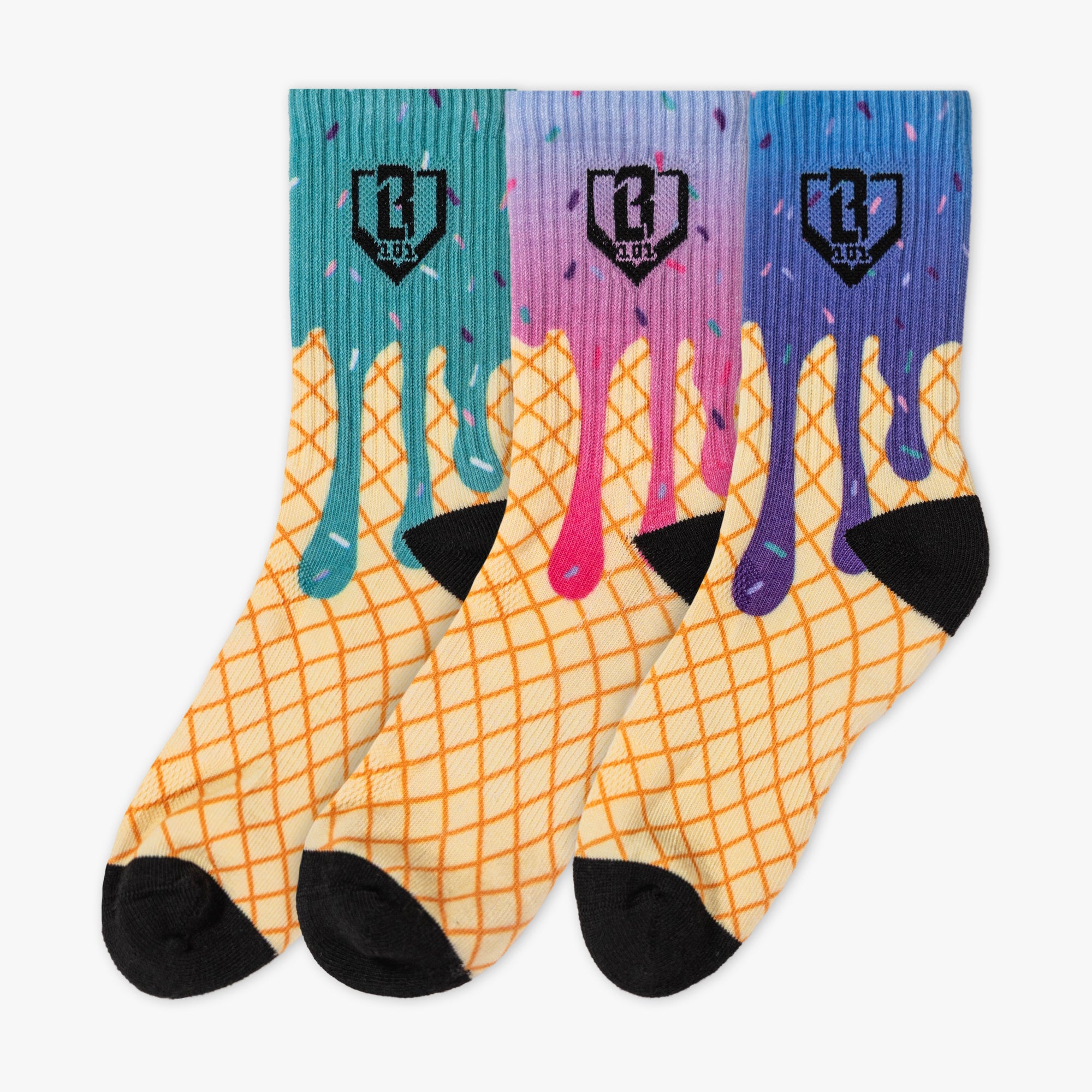 Ice Cream Performance Socks - Galaxy 3-Pack