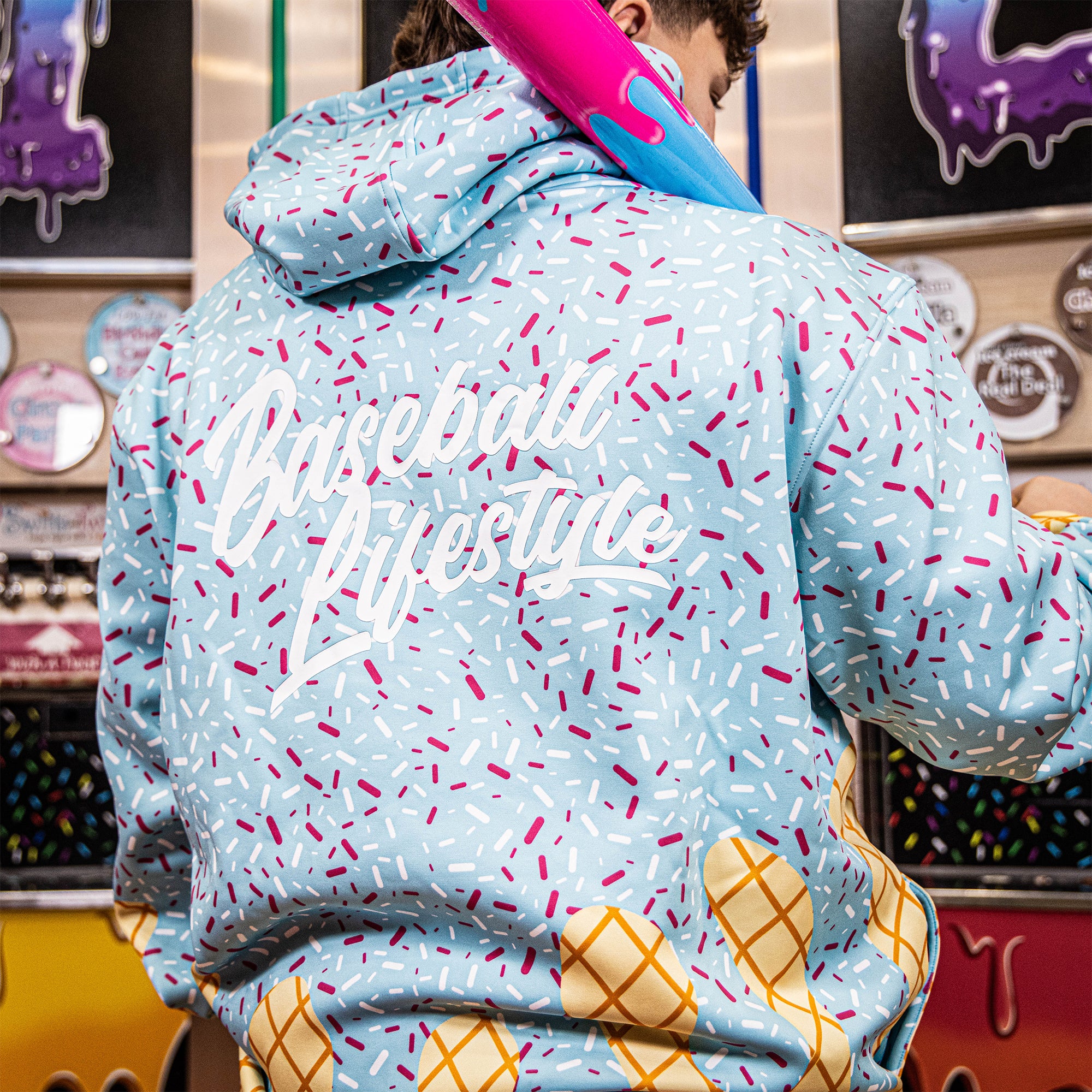 Ice Cream Youth Hoodie - Cotton Candy - Baseball Lifestyle 101