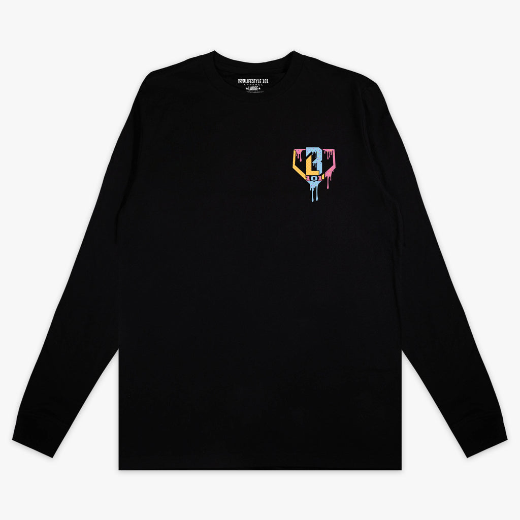 Ice Cream Long Sleeve Cotton Candy youth graphic tee - front view