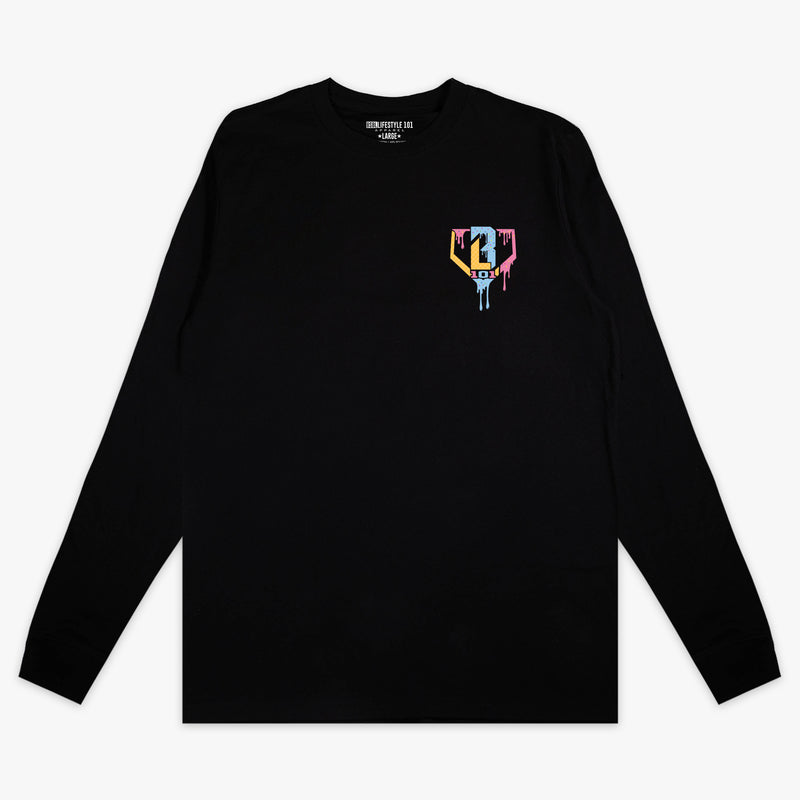 Ice Cream Long Sleeve Cotton Candy youth graphic tee - front view