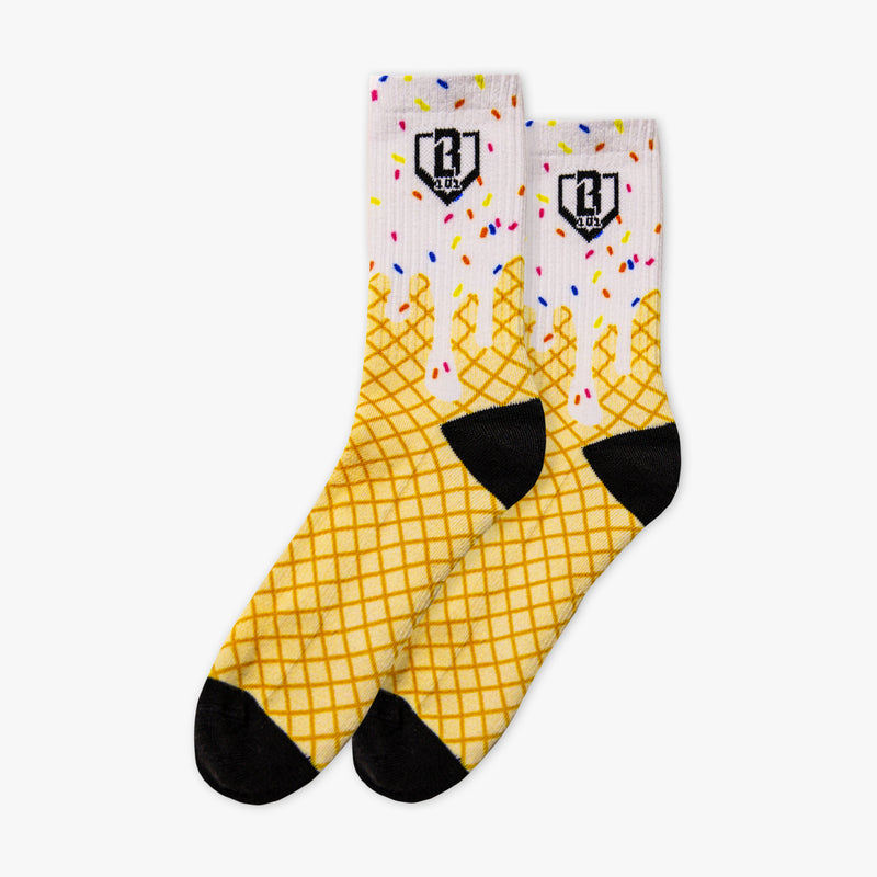 Socks with an ice cream design