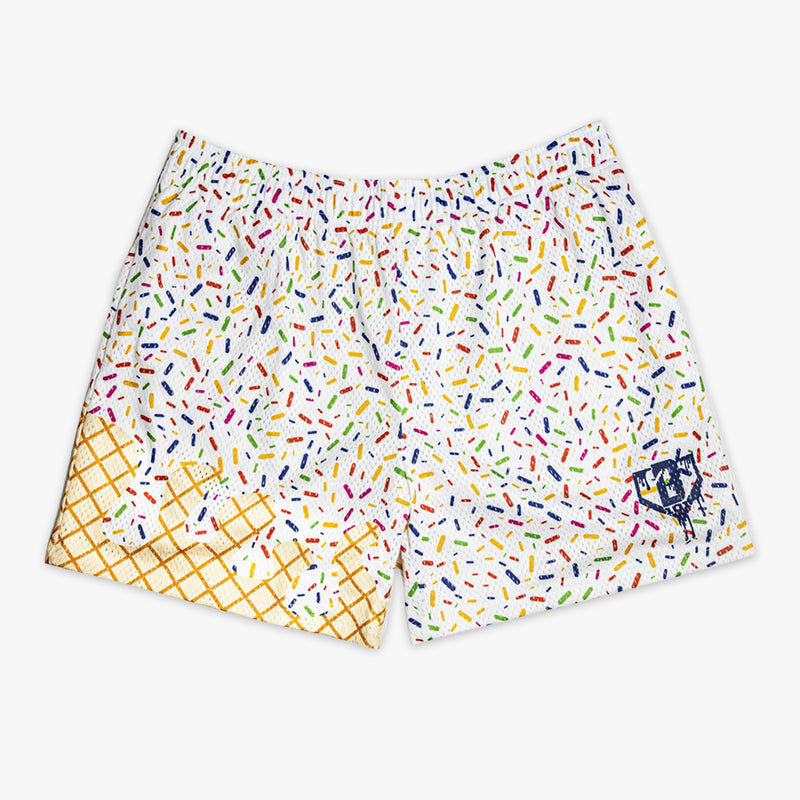 White Ice Cream Vanilla shorts — front view