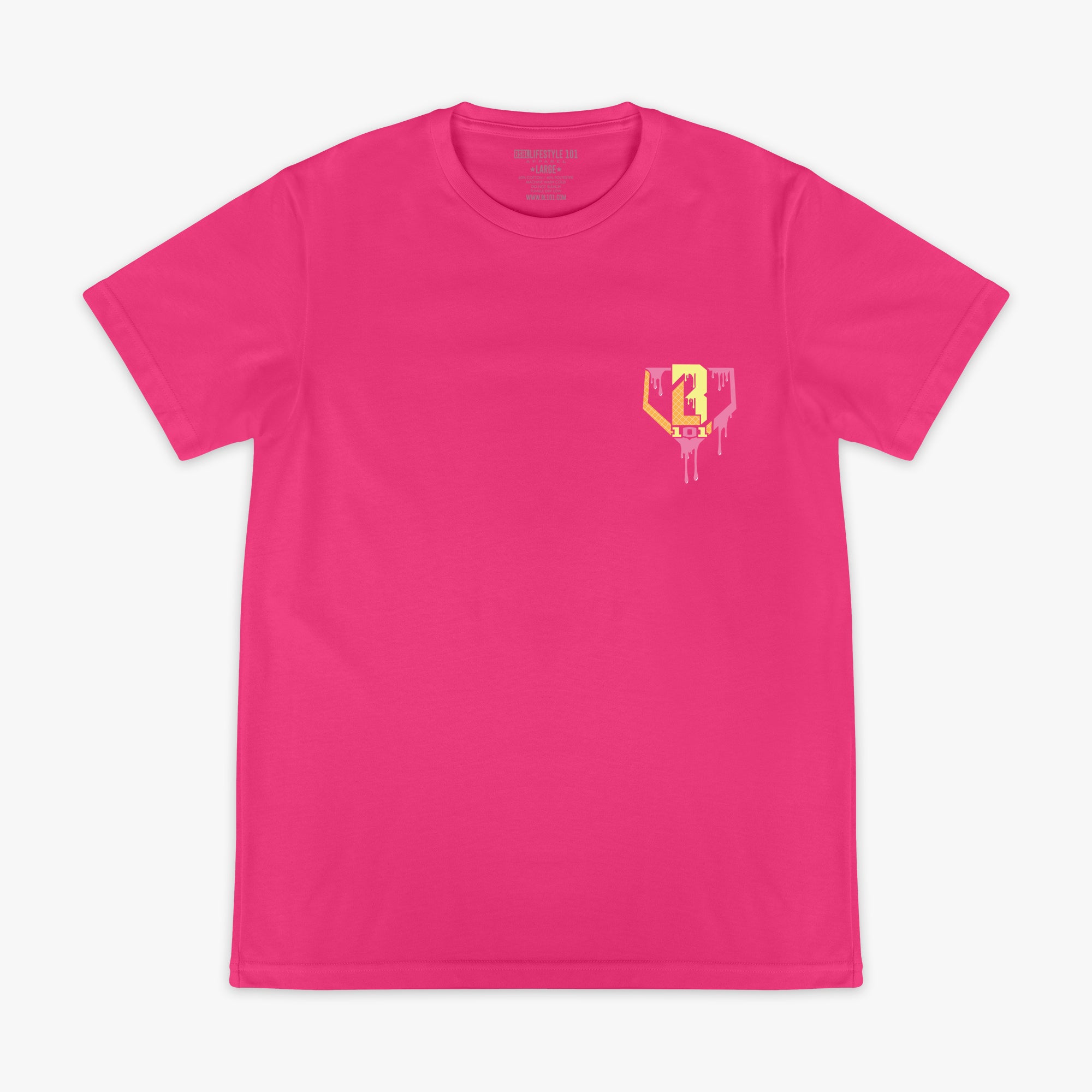Pink Ice Cream Strawberry Banana graphic tee — front view