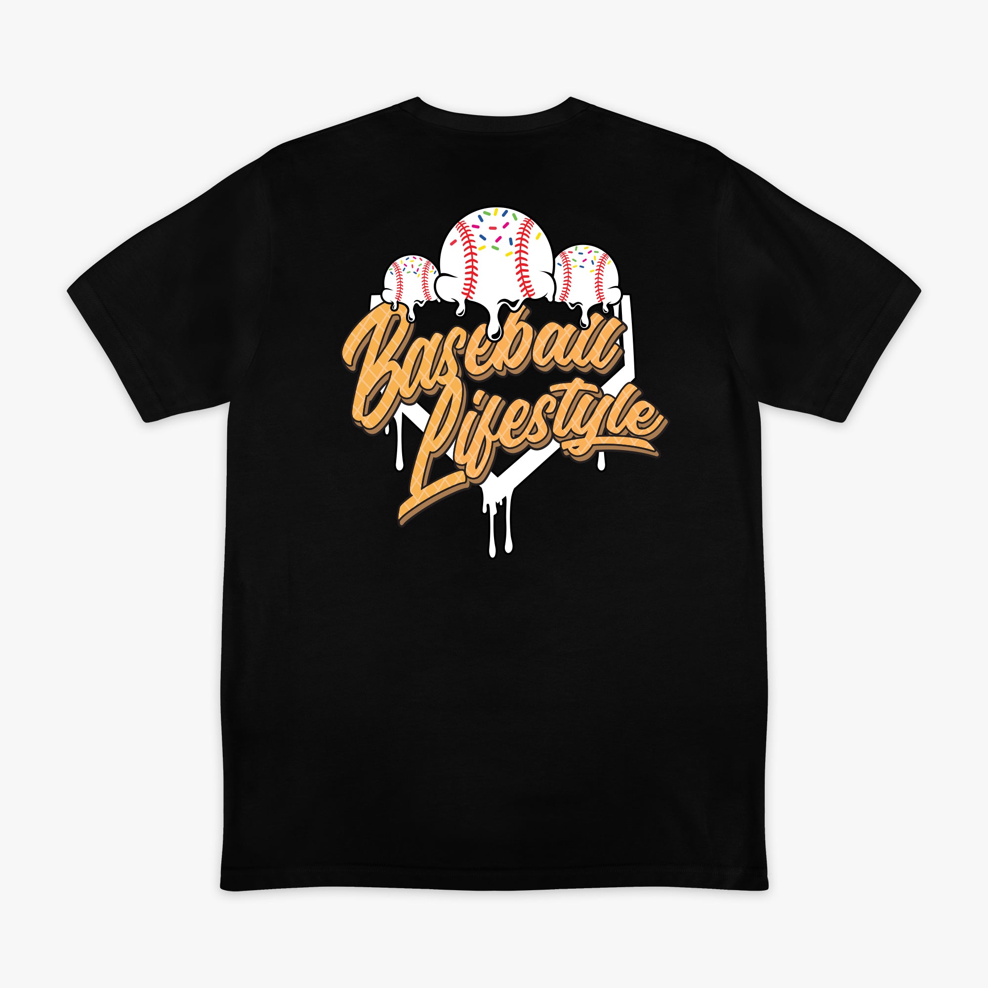 Black & white Ice Cream Vanilla graphic tee — back view