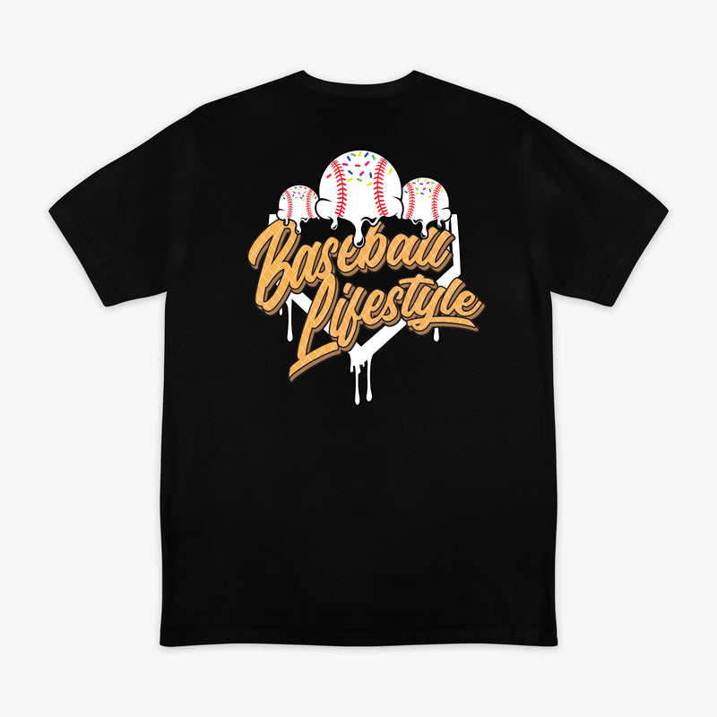 Black & white Ice Cream Vanilla graphic tee — back view