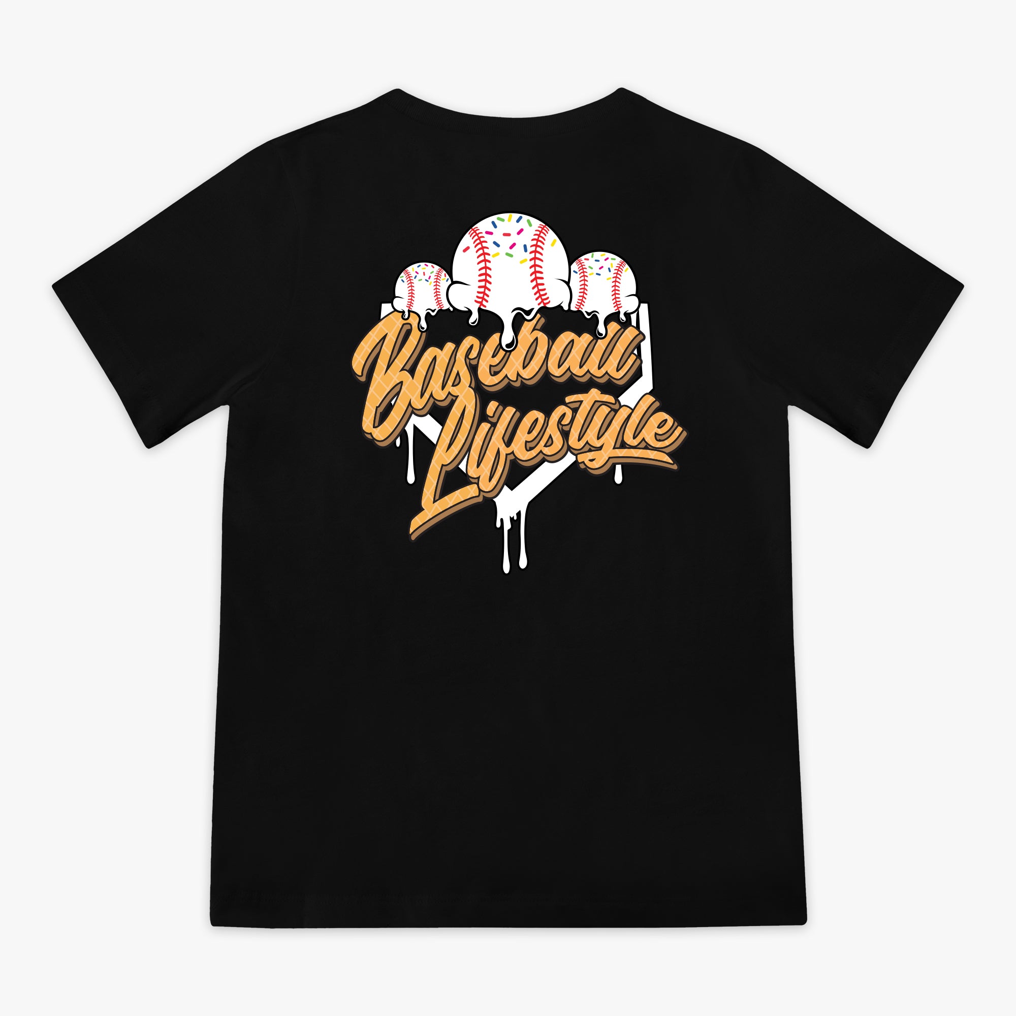 Black & white Ice Cream Vanilla youth graphic tee — back view