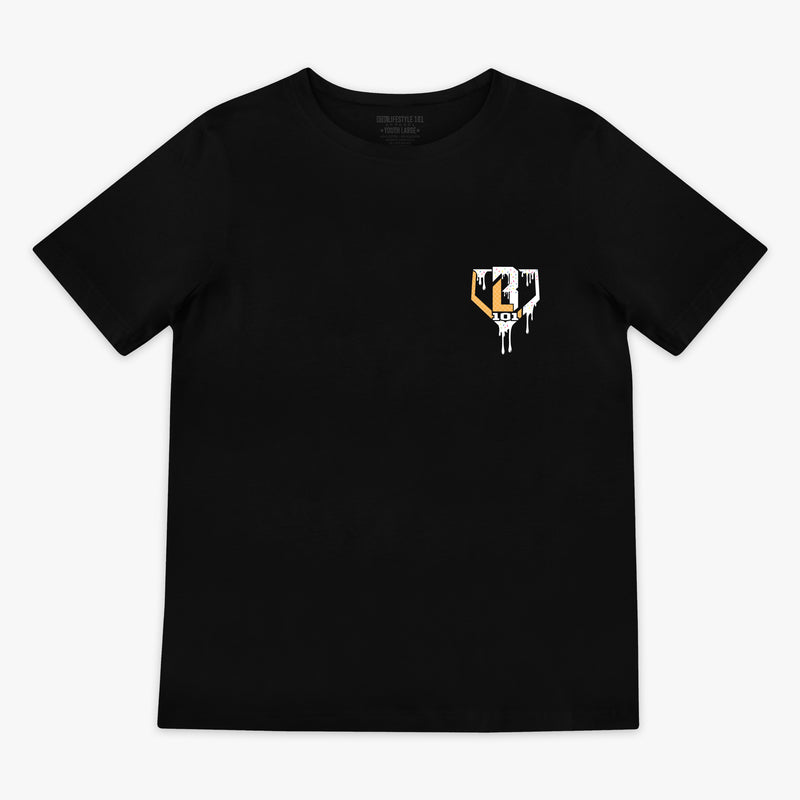 Black & white Ice Cream Vanilla youth graphic tee — front view