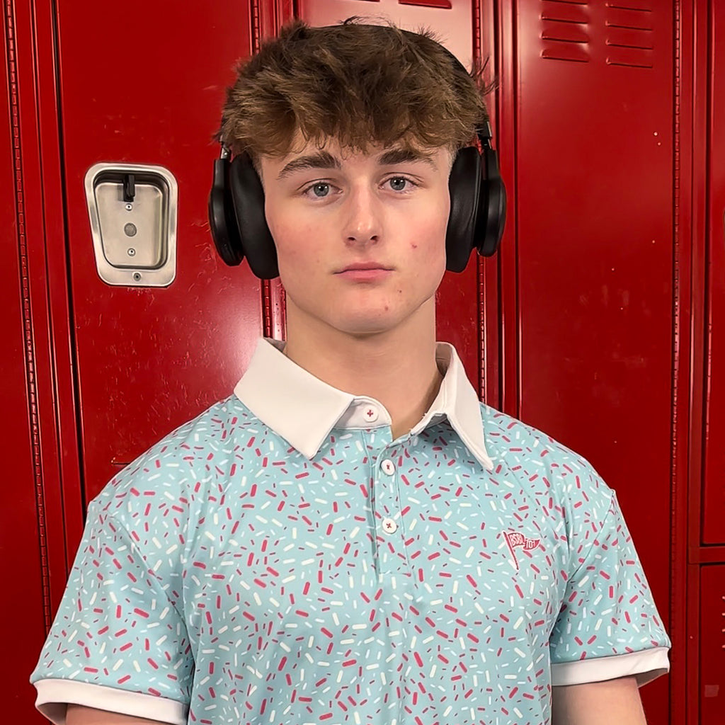 Ice Cream Two-Tone Youth Polo - Cotton Candy