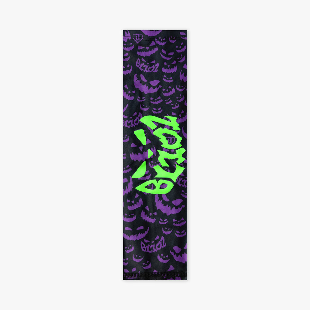 Purple armsleeve with "Jack O' Lantern Team" design