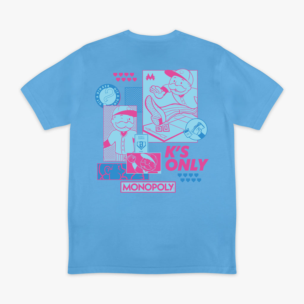 Graphic tee with “K's Only” design — back view