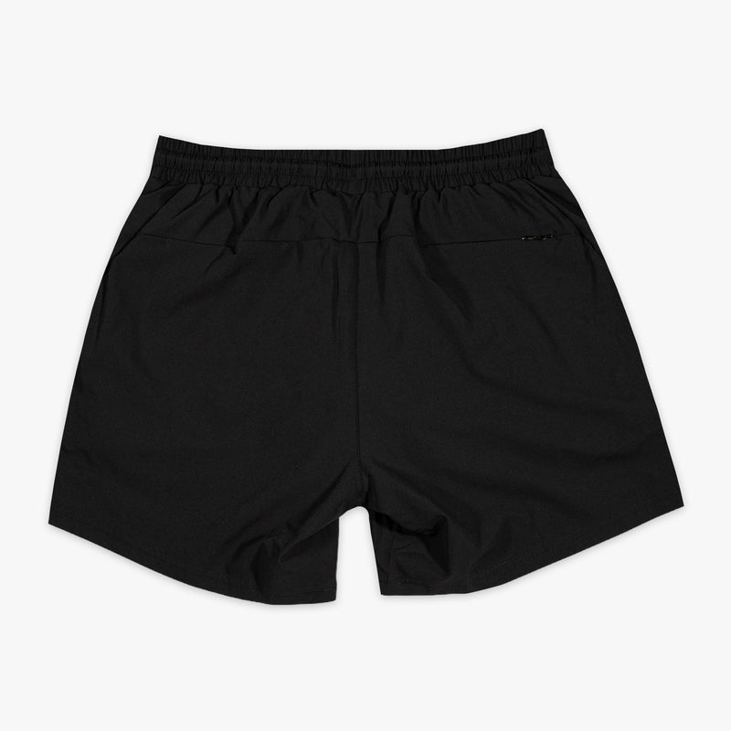 Black shorts with liner with "King Of JUCO Pro Series V2" design — back view