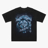 Black t-shirt with blue lion graphic and 'Baseball Lifestyle' text on a white background