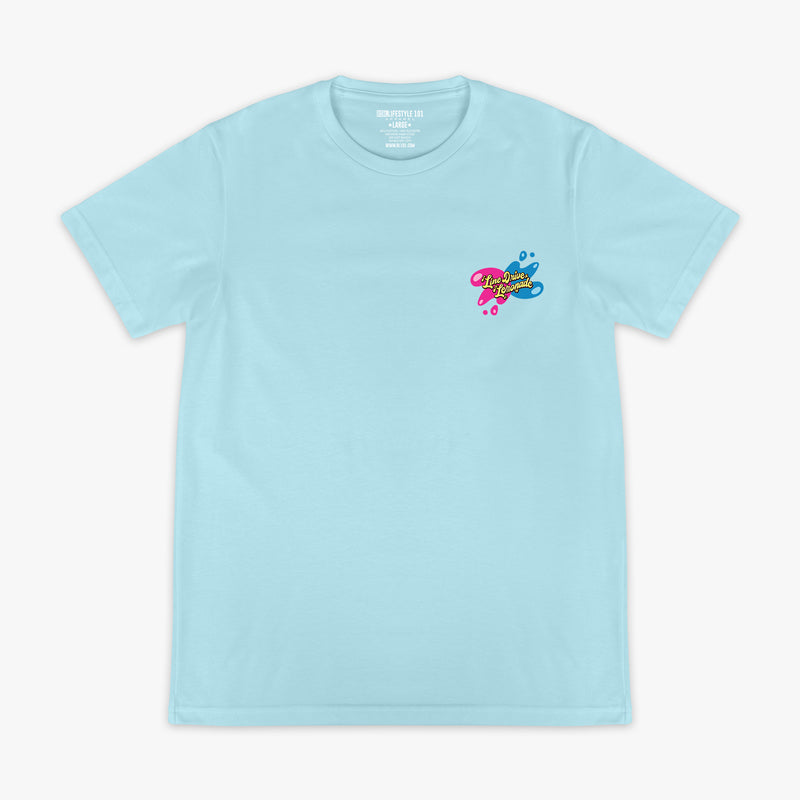 Blue Lemon Burst graphic tee — front view