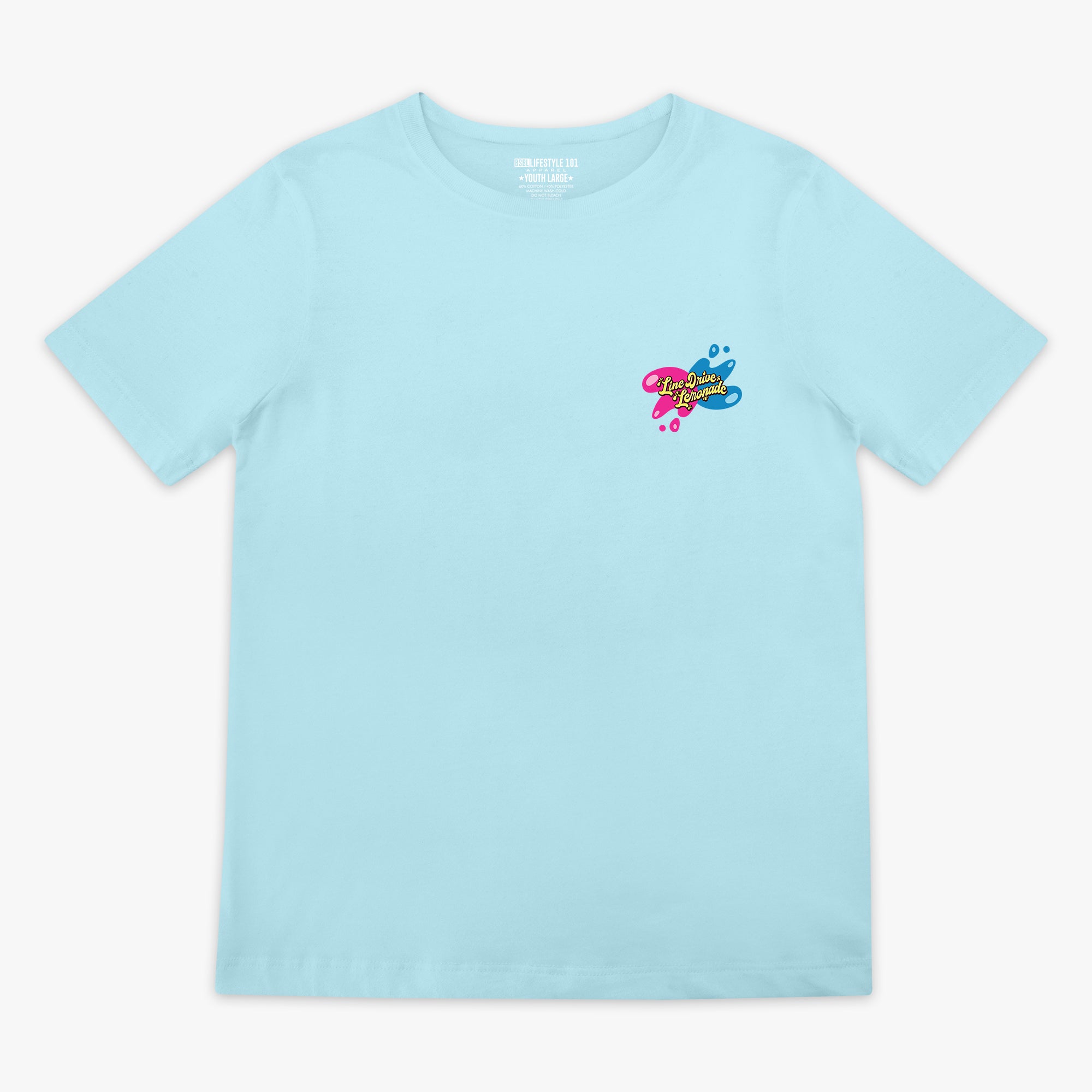 Blue Lemon Burst youth graphic tee — front view