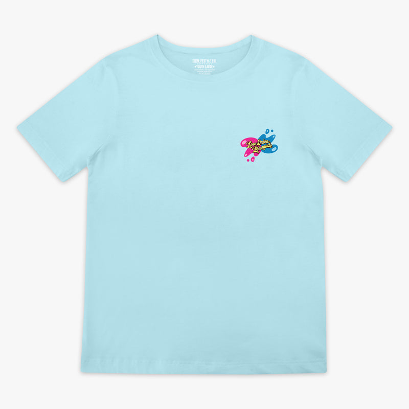 Blue Lemon Burst youth graphic tee — front view