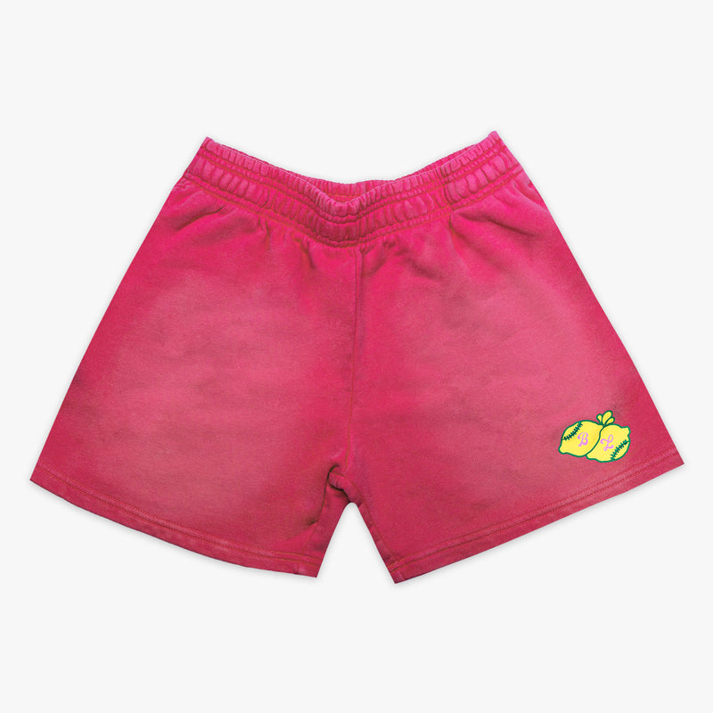Pink Lemon Dingers shorts — front view
