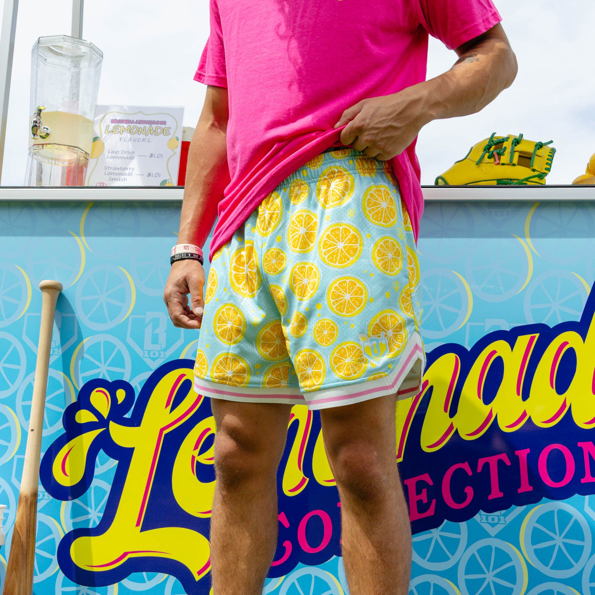 Lemon Squeeze Court Shorts - Blue - Baseball Lifestyle 101