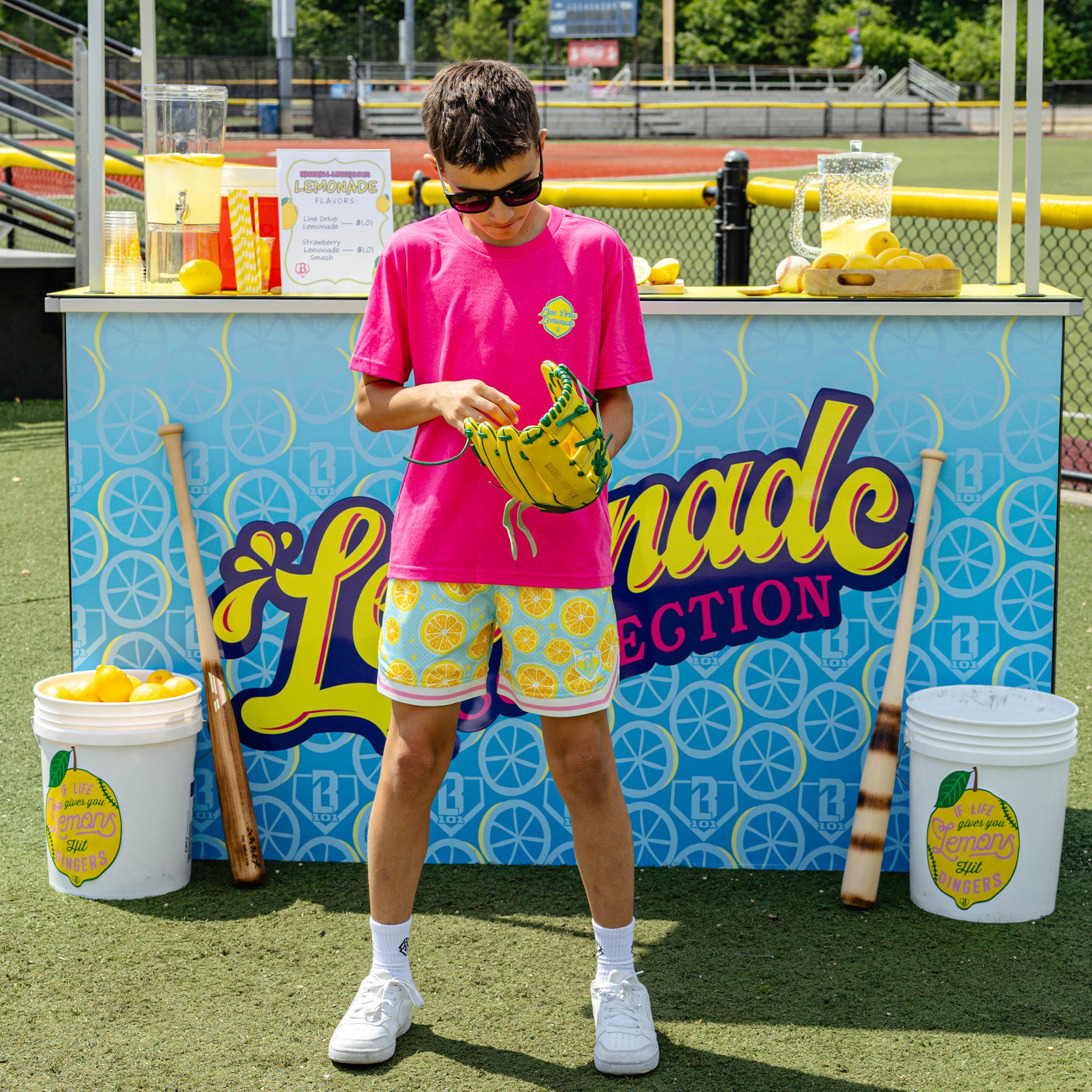 Lemon Squeeze Youth Court Shorts - Blue - Baseball Lifestyle 101