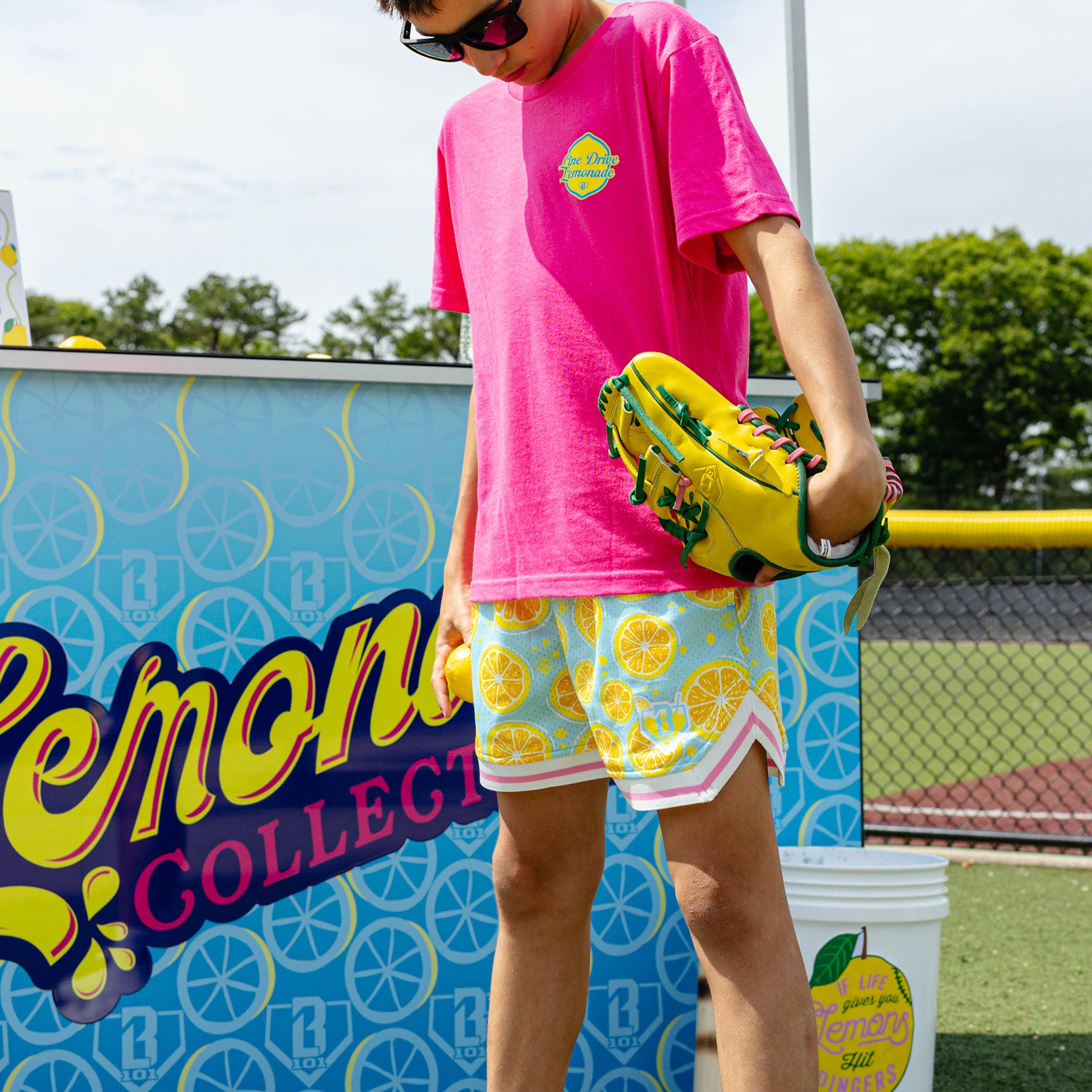 Lemon Squeeze Youth Court Shorts - Blue - Baseball Lifestyle 101