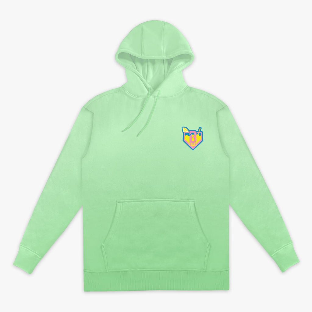 Green Lemonade hoodie — front view