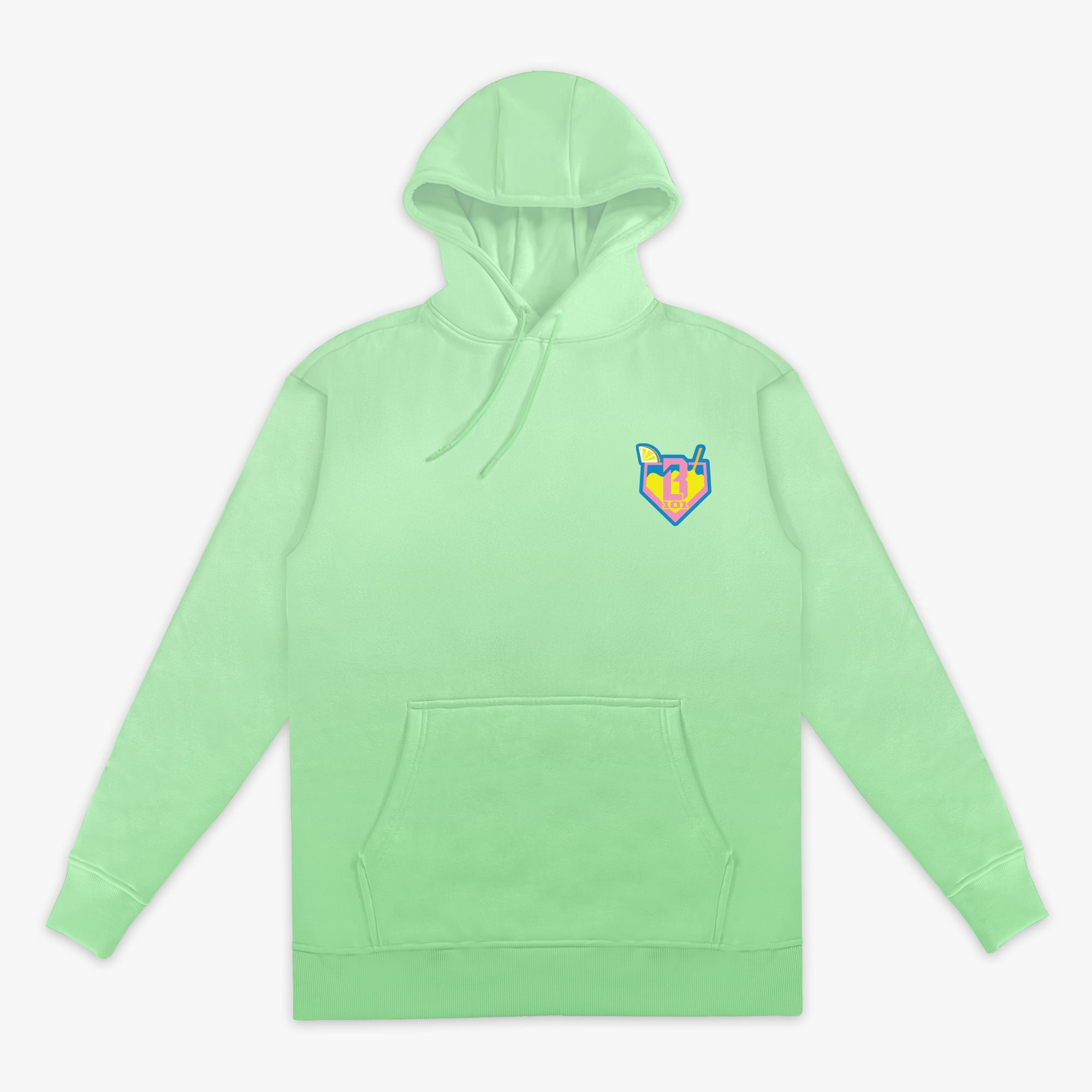 Green Lemonade hoodie — front view