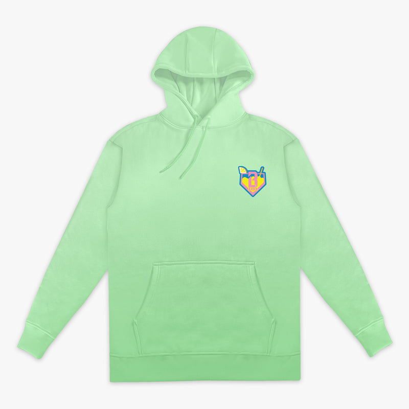 Green Lemonade hoodie — front view