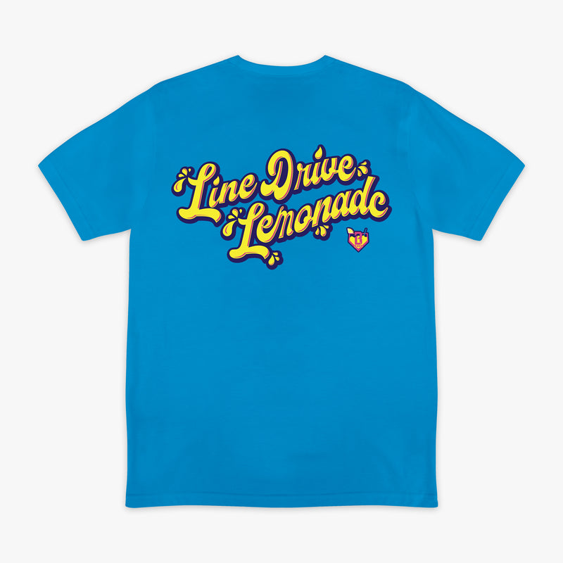 Blue Lemonade graphic tee — back view