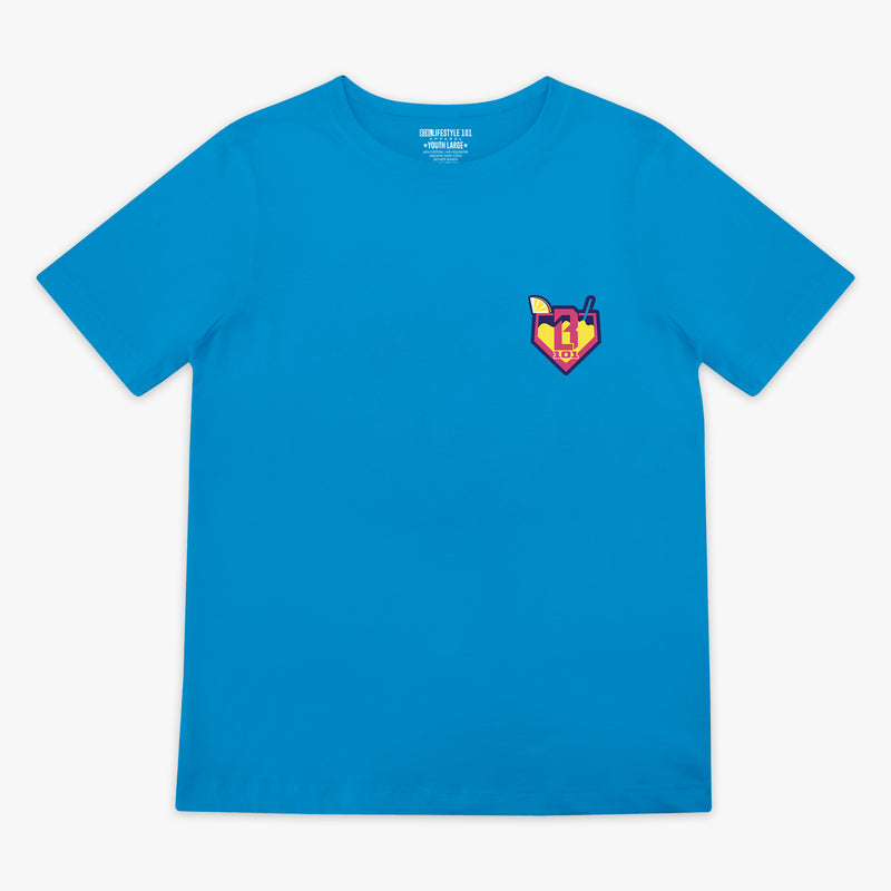 Blue Lemonade youth graphic tee — front view
