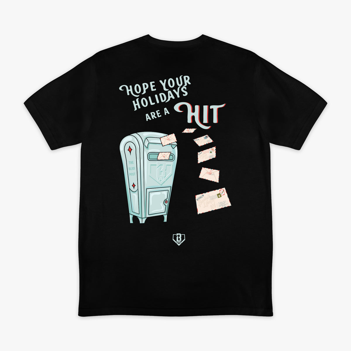 Black graphic tee with "Letter To Santa" design - back view