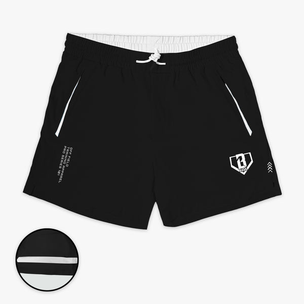 Pro Series Youth Shorts V2 with Liner - Black/White - Baseball