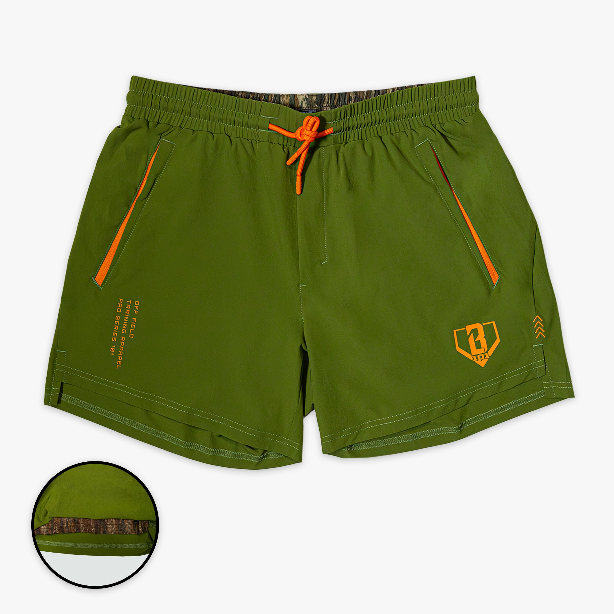 Realtree Pro Series Shorts V2 with Liner - Olive Green/Legacy