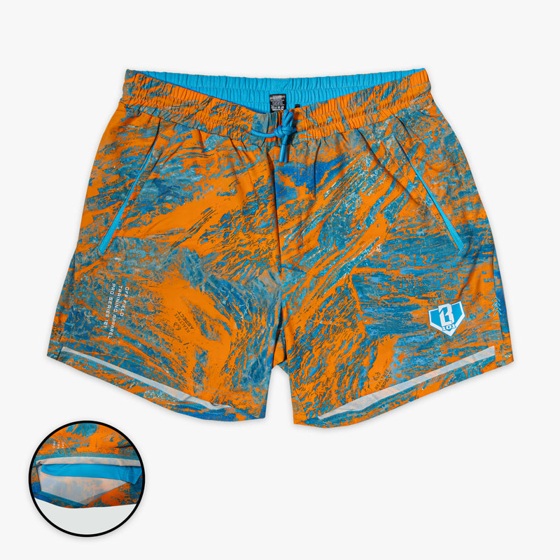 Realtree Pro Series Youth Shorts V2 with Liner - Aspect-Orange