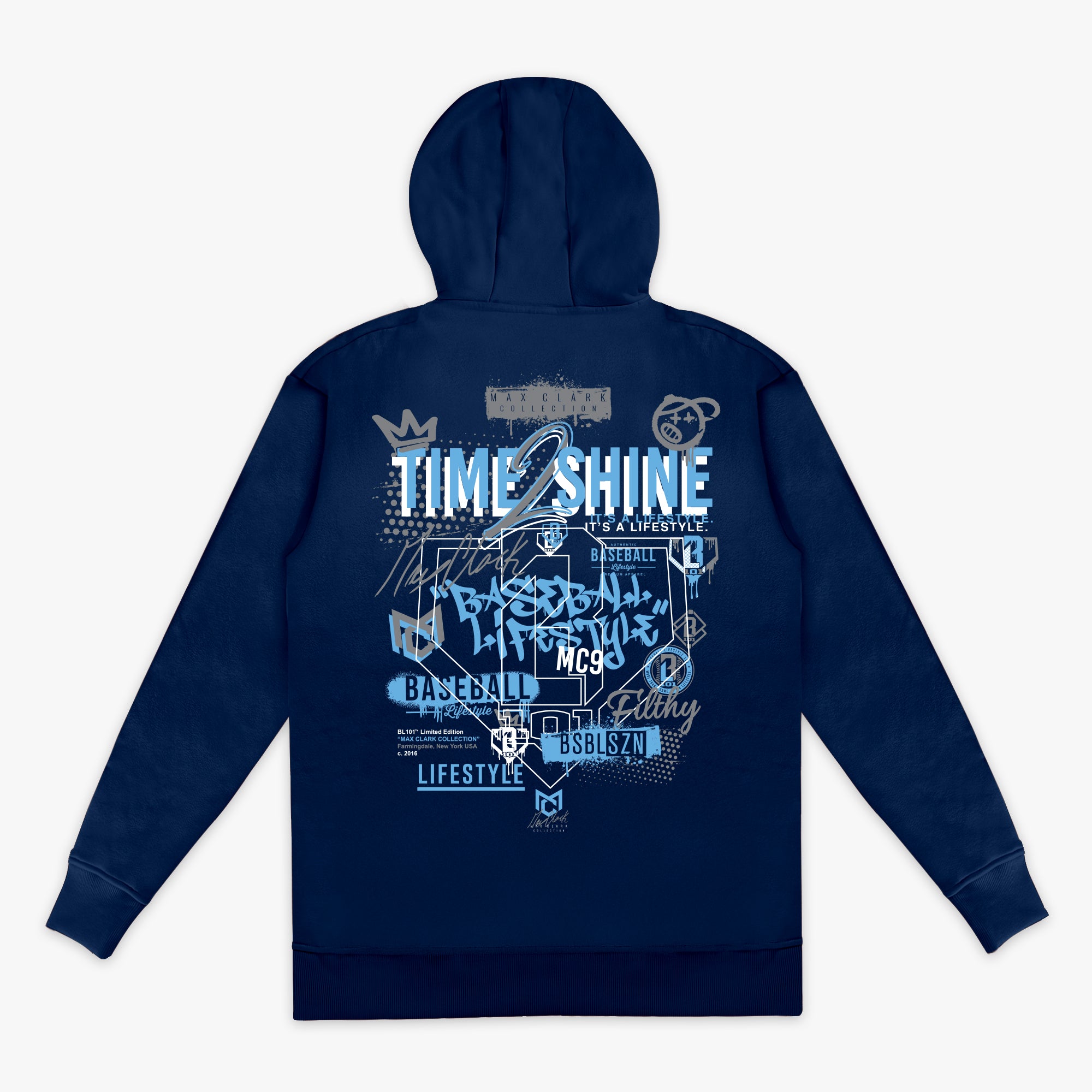 Max Clark Youth Hoodie - Navy - Baseball Lifestyle 101