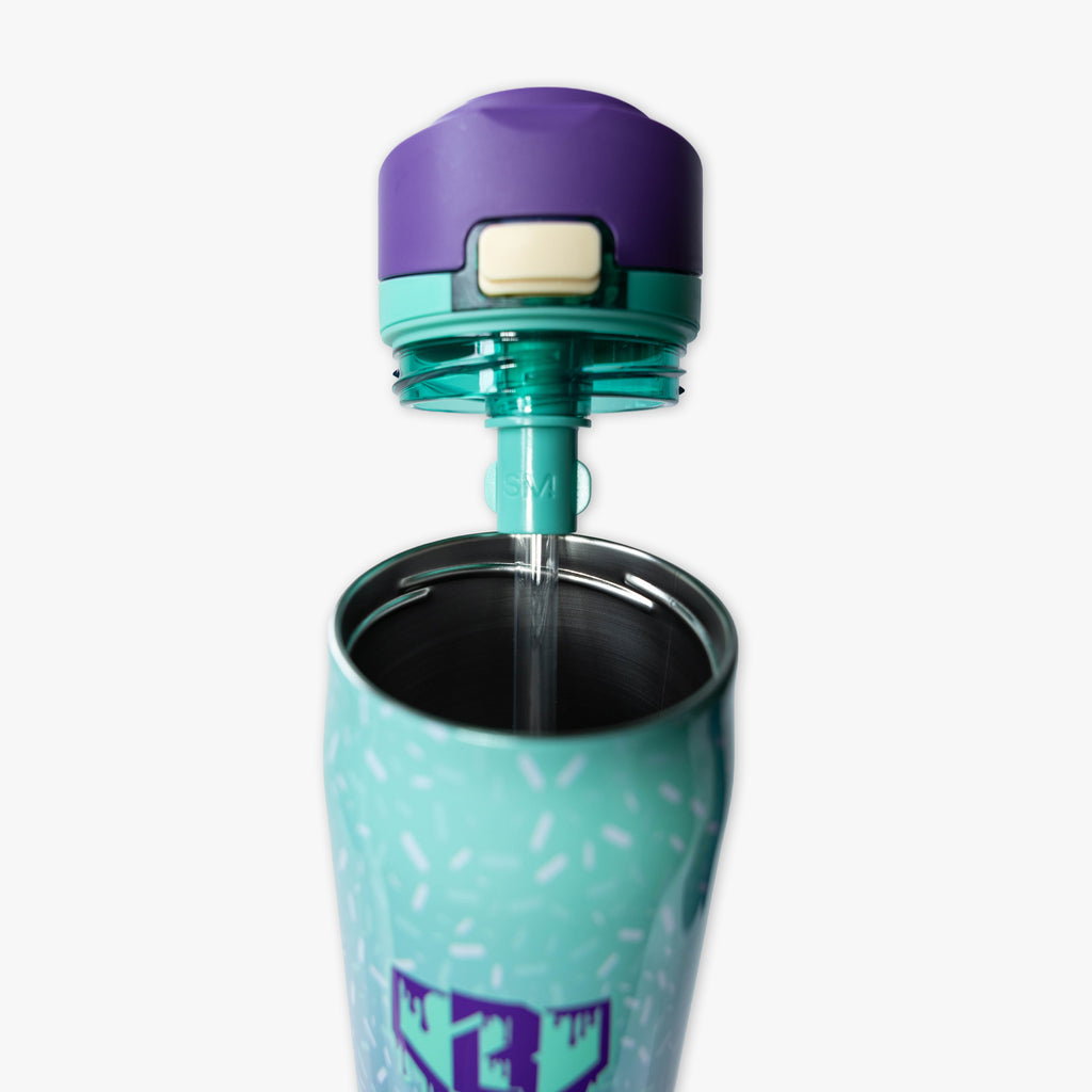 Multi-Color Mesa Loop water bottle with covered straw — Galaxy Grape Ice Cream, product view