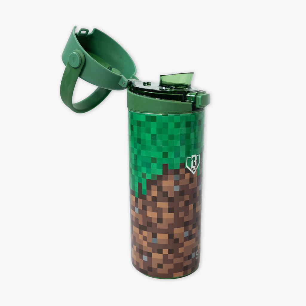 Multi-Color Mesa Sport Minecraft Grass Block water bottle — lifestyle