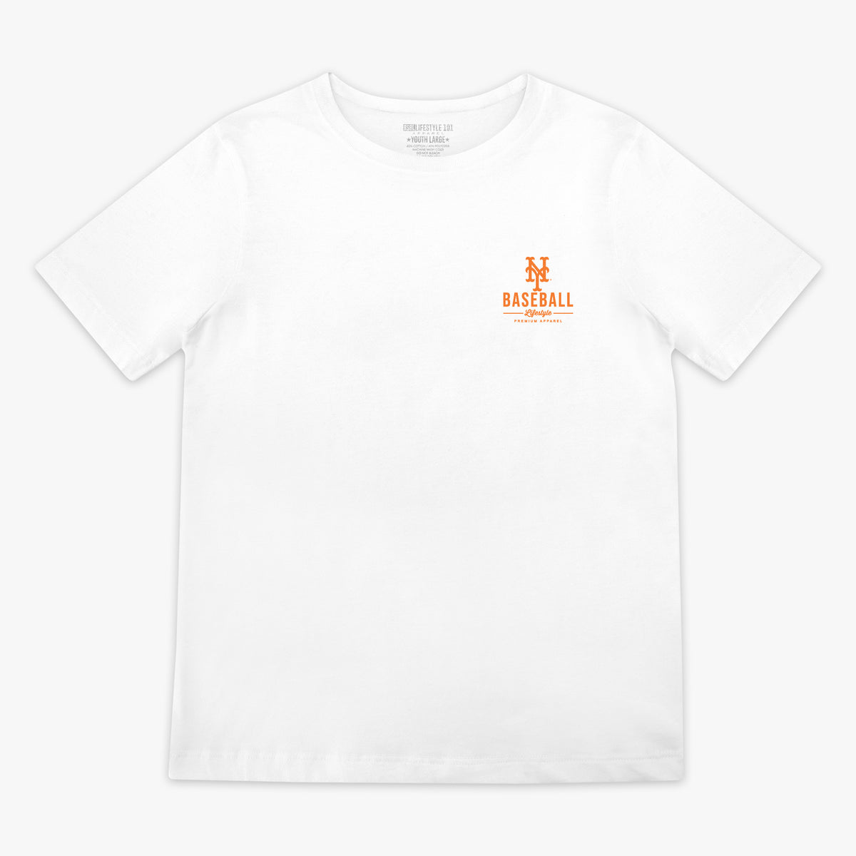 White youth graphic tee with "New York Mets Ice Cream Cap" design - front view