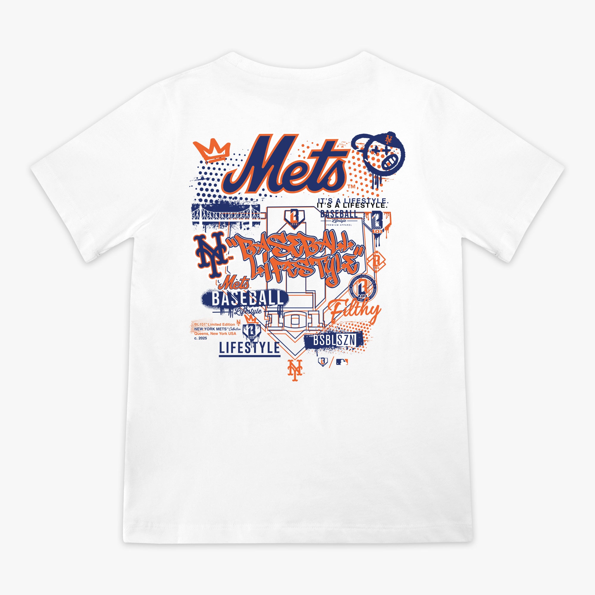 New York Mets Drip Youth Tee - White