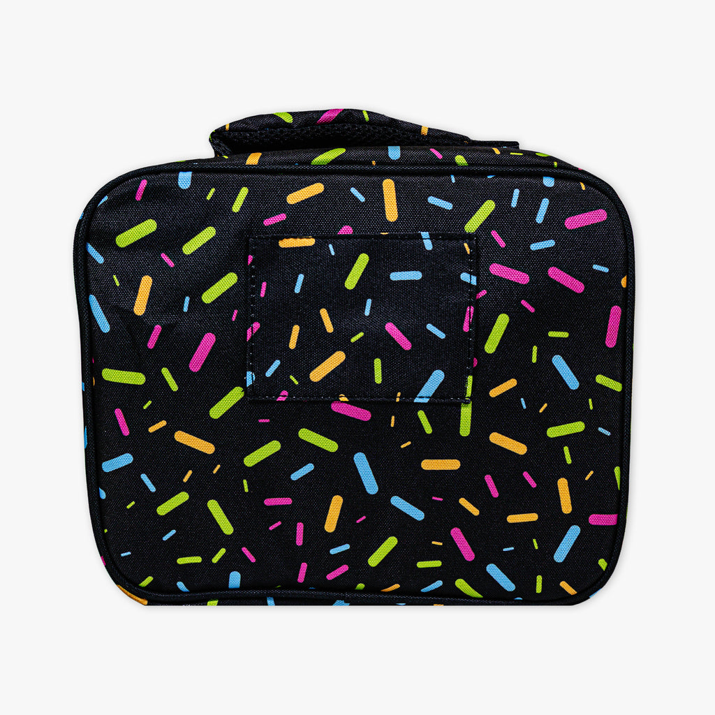 Adult model wearing black lunch box with "Midnight Sundae SZN 2" design