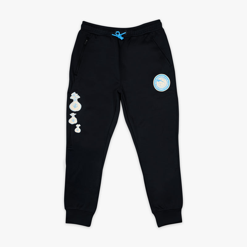 Youth joggers with “Monopoly MVP Relaxed Fit” design — front view