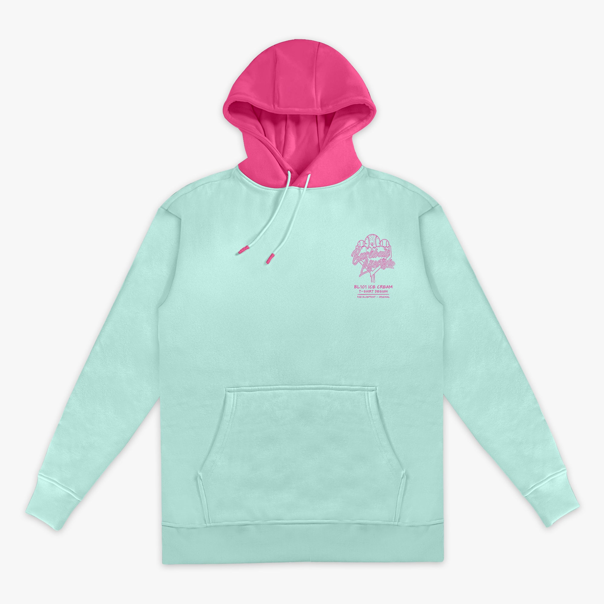 OG Ice Cream Design Hoodie - Light Blue - Baseball Lifestyle 101