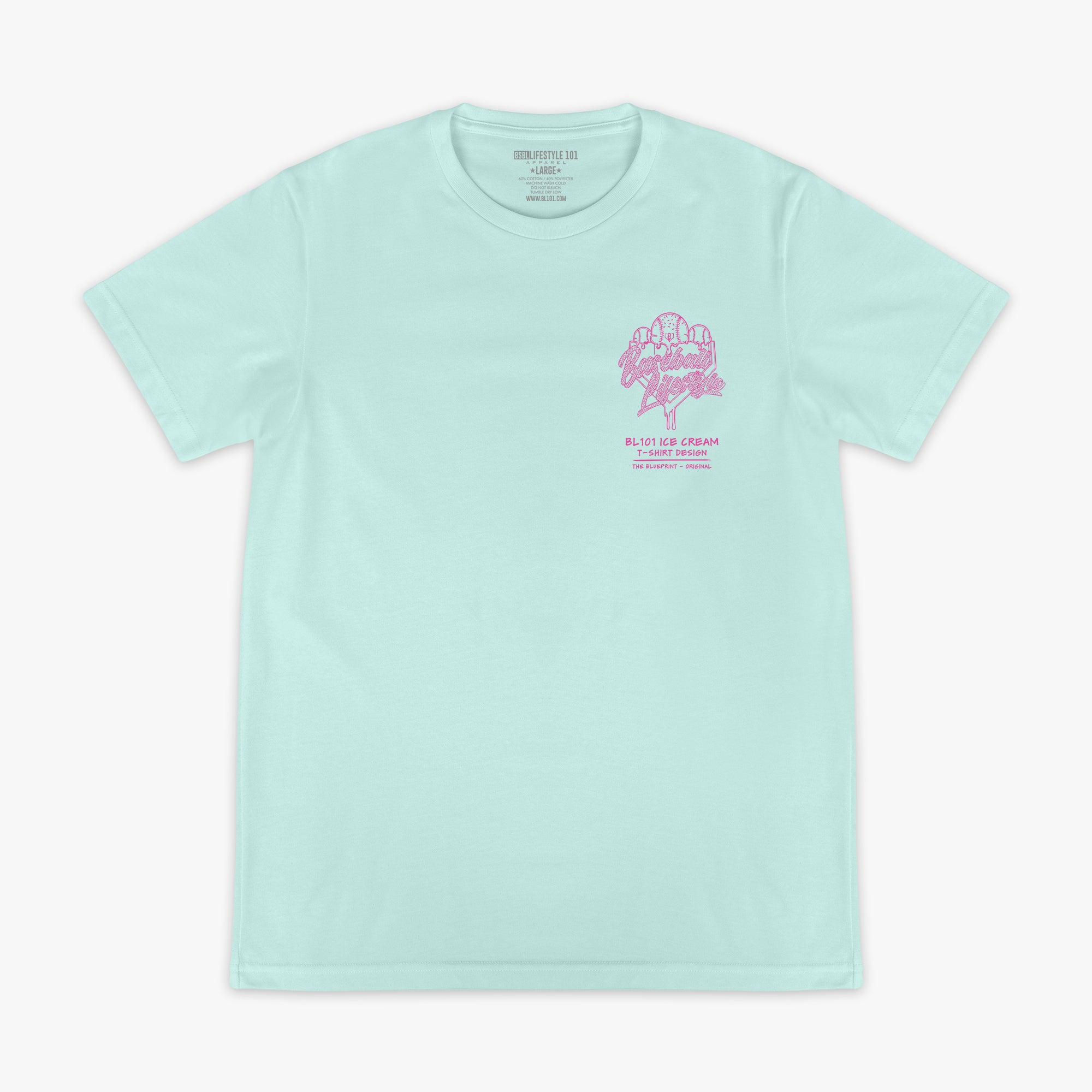 OG Ice Cream Design Tee - Light Blue - Baseball Lifestyle 101