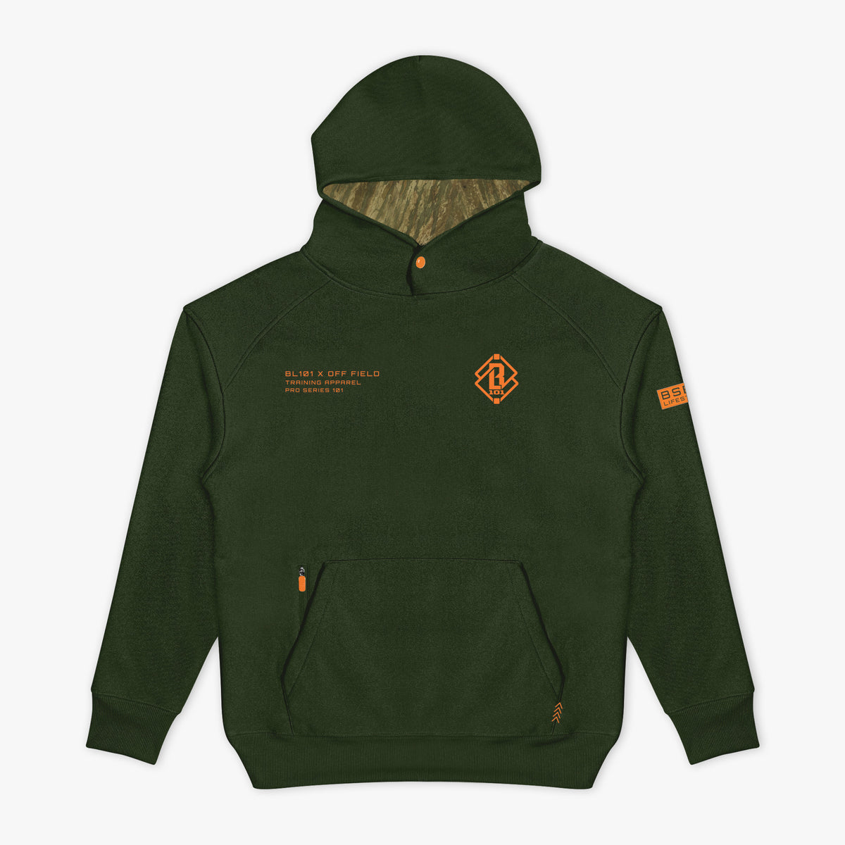Green Realtree Legacy Off-Field Waffle Performance Camo hoodie — front view