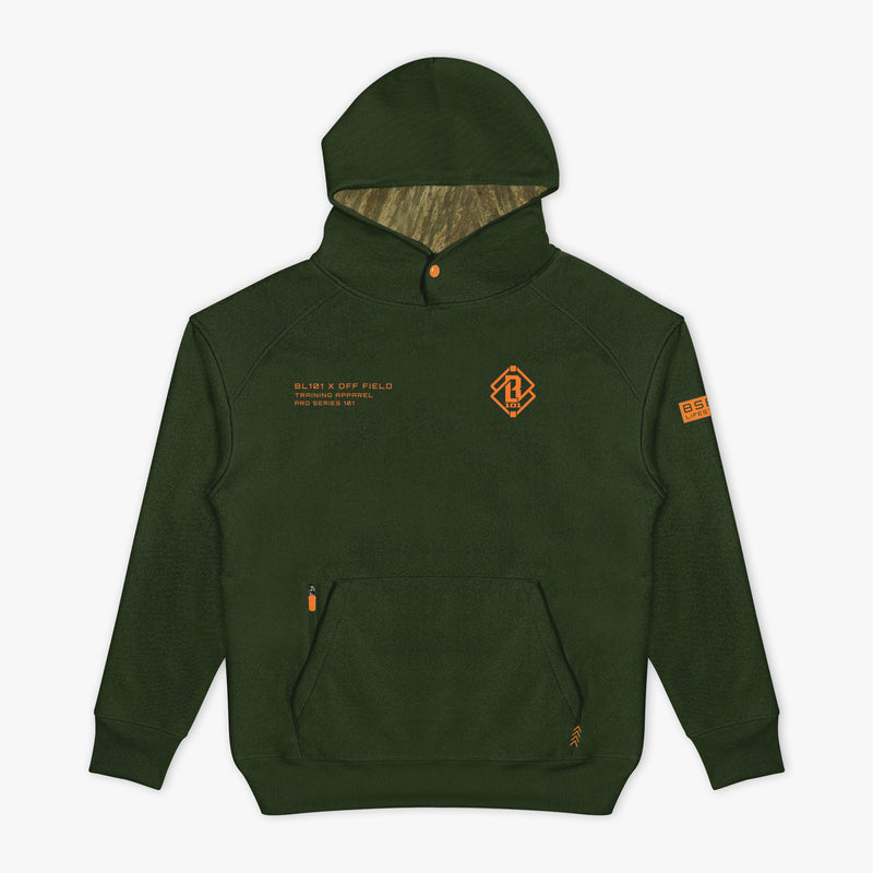 Green Realtree Legacy Off-Field Waffle Performance Camo hoodie — front view