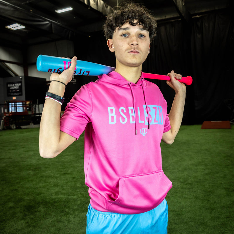 BSBL-SZN Short Sleeve Hoodie V2 - Cotton Candy Pink
