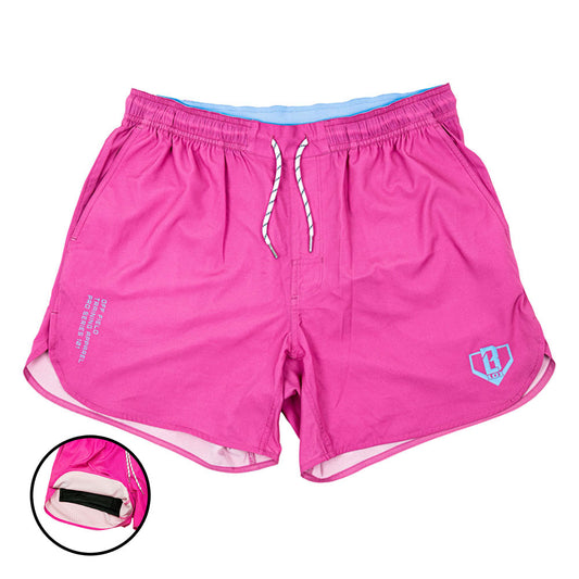 pro series shorts, pink baseball shorts