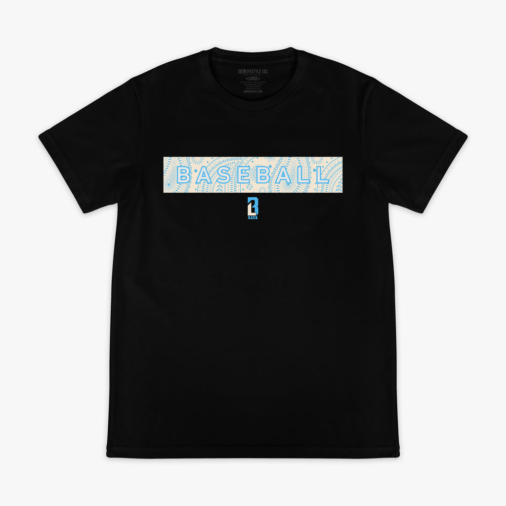 Paisley Tee - Black/Bone/Light Blue
