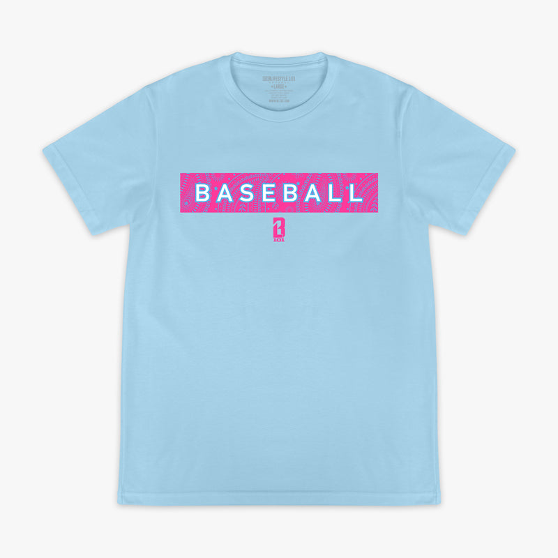 Blue Paisley Cotton Candy Blue youth graphic tee - front view