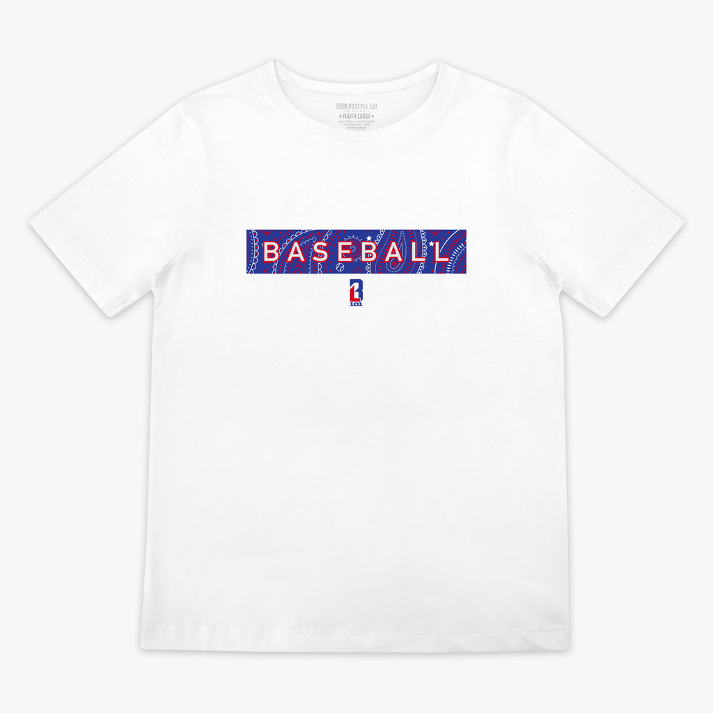 Red Paisley Freedom youth graphic tee — front view