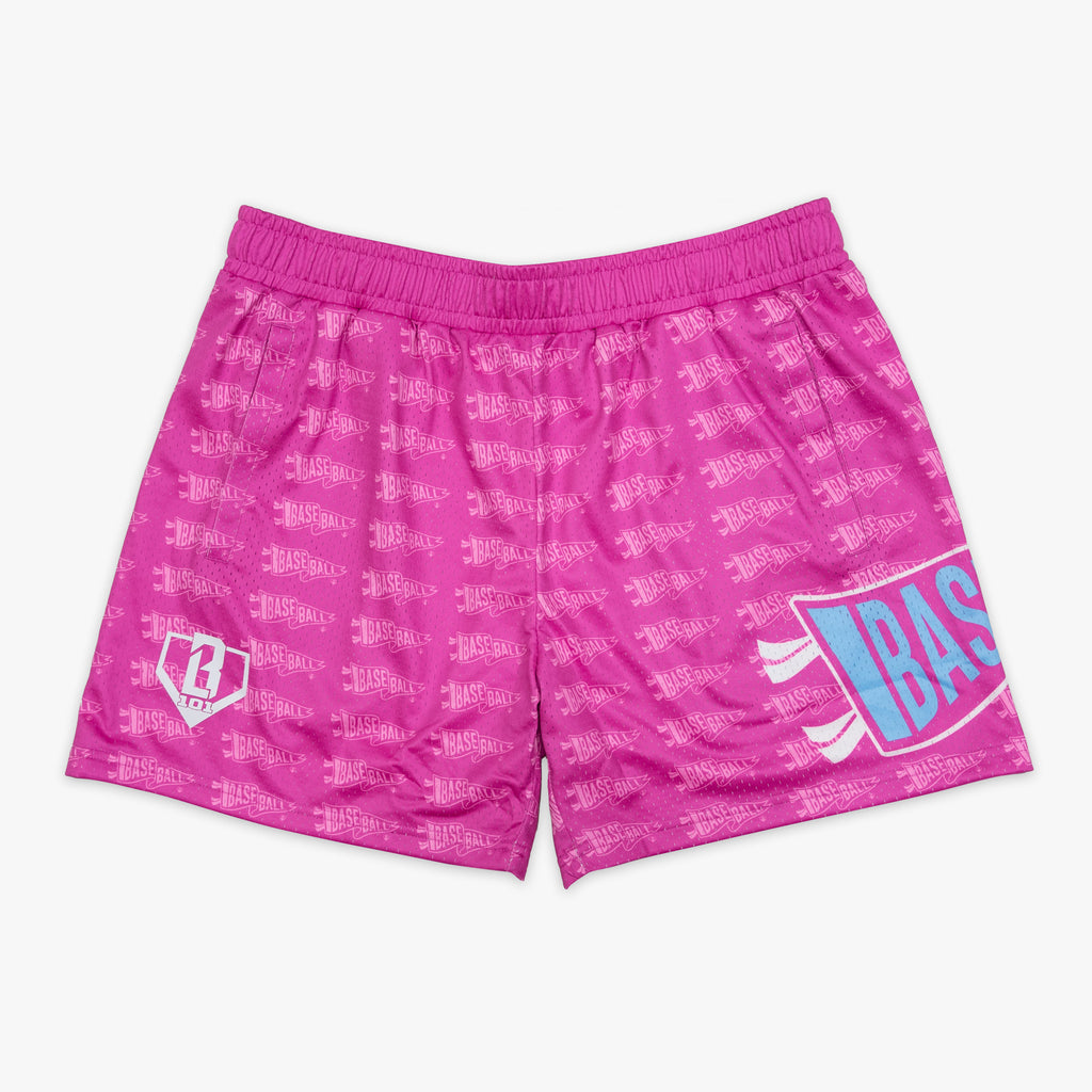 Pennant Youth Shorts - Cotton Candy Pink