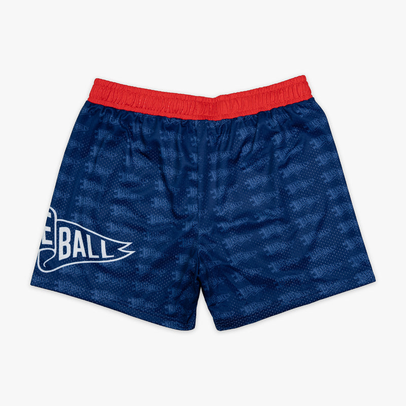 Red Pennant USA youth shorts — back view